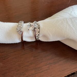 Elegant Silver and Cubic Zirconia Stones in a beautiful setting.